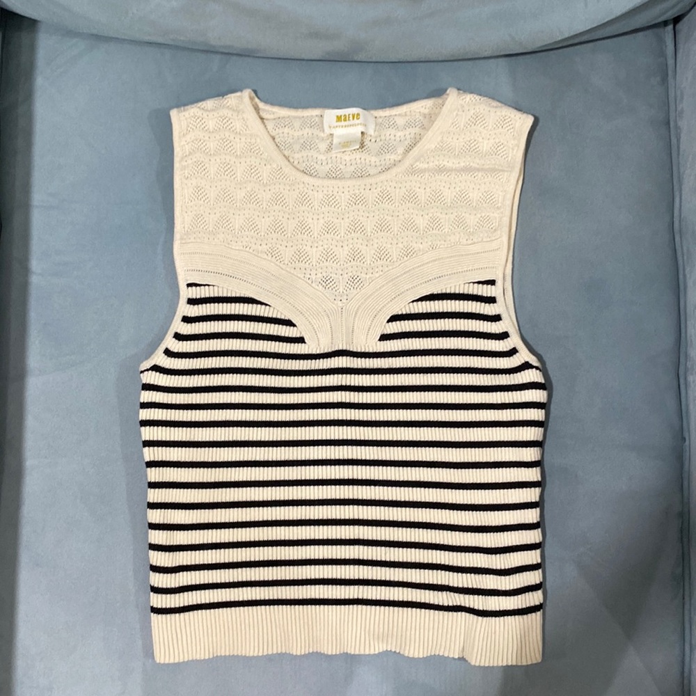 Maeve by Anthropologie. Tank. XS Women’s. Cream and black.